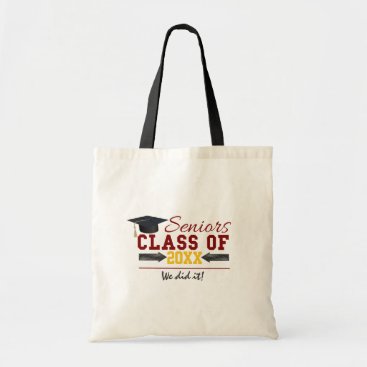 Red and Yellow Graduation Gear Tote Bag