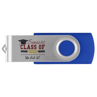 Red and Yellow Graduation Gear USB Flash Drive