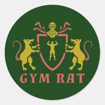 Red And Yellow Gym Rat Sticker by LVMENES at Zazzle
