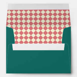 Red and Yellow Harlequin Pattern Diamond Checkers Envelope