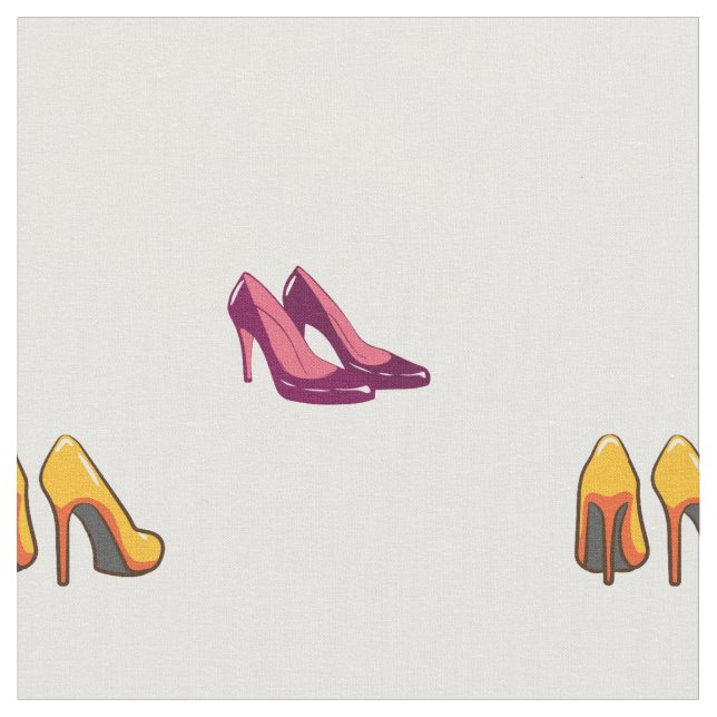 red and yellow heels fabric (Close Up)