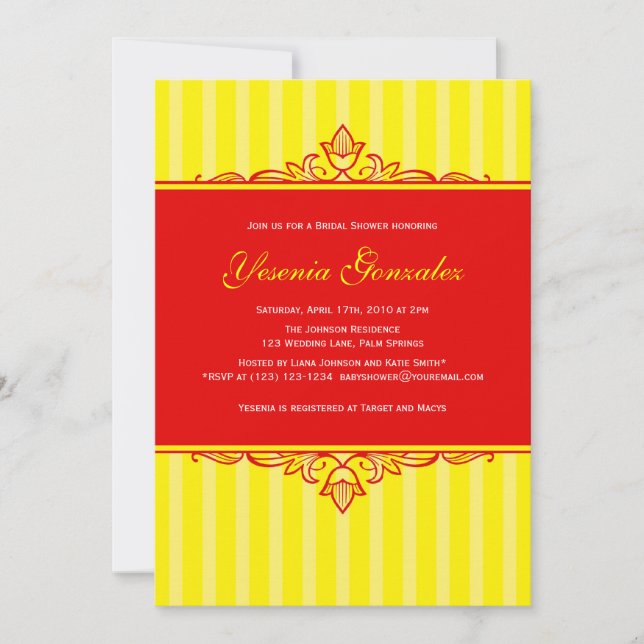 Red and Yellow Invitations (Front)