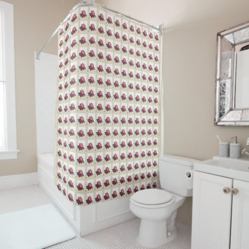 red and yellow Japanese chrysanthemum square beige Shower Curtain