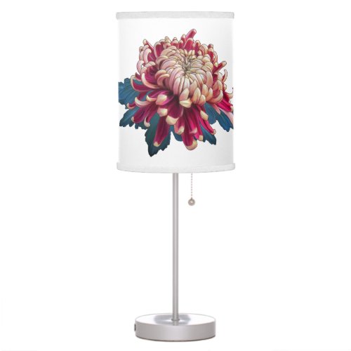red and yellow Japanese chrysanthemum white Table  Table Lamp