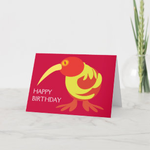 Red and Yellow Kiwi Card