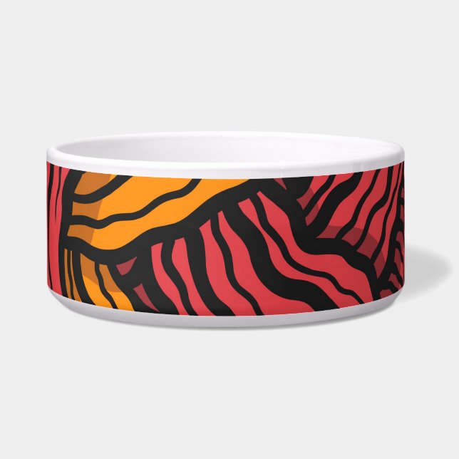 Red and Yellow Lines Bowl (Front)