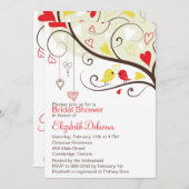 Red and Yellow Love Birds Bridal Shower Invitation (Front/Back)