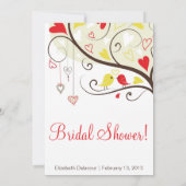 Red and Yellow Love Birds Bridal Shower Invitation (Back)