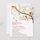 Red and Yellow Love Birds Bridal Shower Invitation