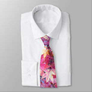 Red and Yellow Maple Leaves Neck Tie