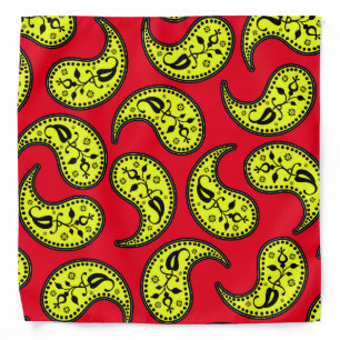 Red And Yellow Paisleys Bandanna