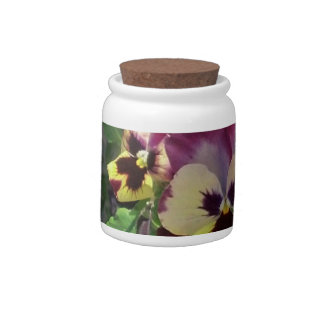 Red and Yellow Pansies 2013 Candy Jar