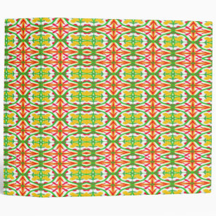 Red and Yellow Pattern 3 Ring Binder