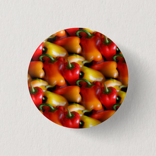 Red and Yellow Peppers Button (Front)