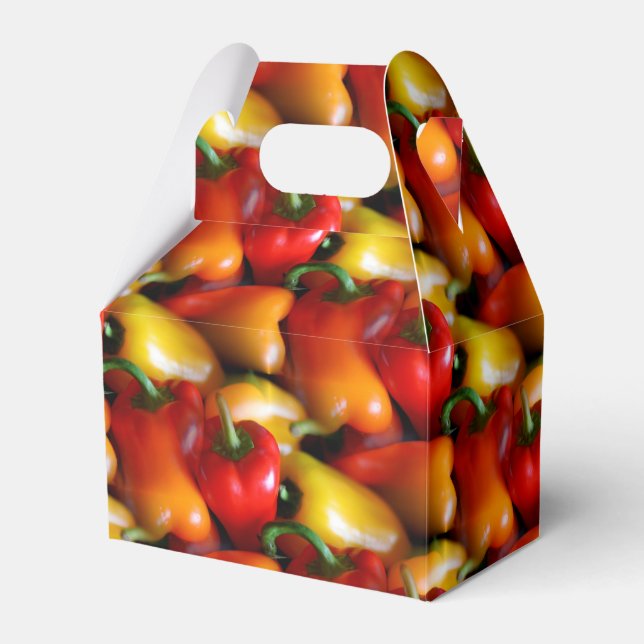 Red and Yellow Peppers Favor Box (Front Side)