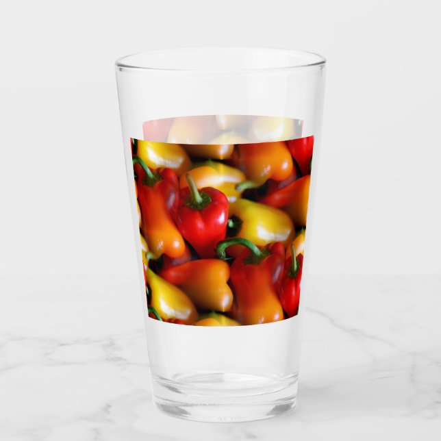 Red and Yellow Peppers Glass (Front)