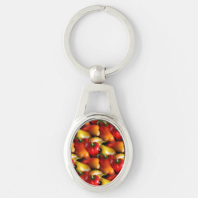 Red and Yellow Peppers  Keychain (Front)