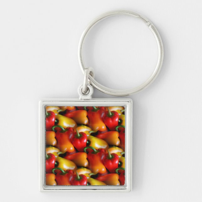 Red and Yellow Peppers Keychain (Front)