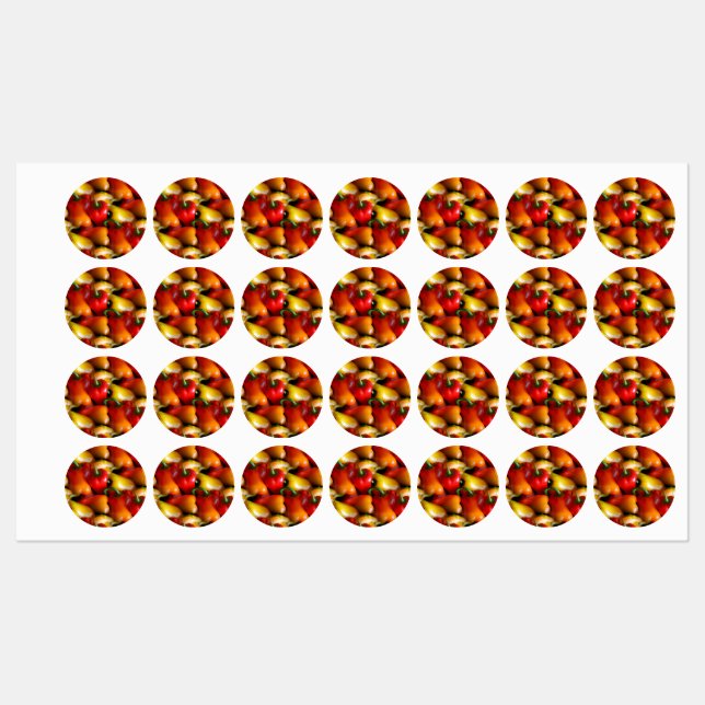 Red and Yellow Peppers Labels (Sheet)