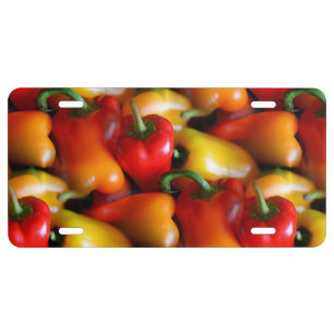 Red and Yellow Peppers License Plate