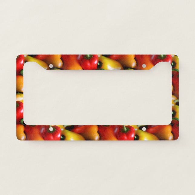 Red and Yellow Peppers License Plate Frame (Front)