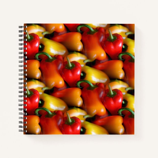 Red and Yellow Peppers Notebook (Front)