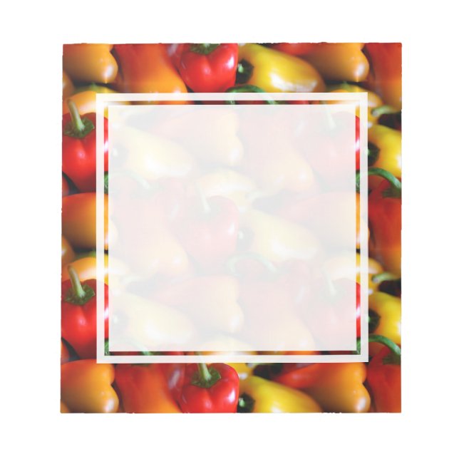 Red and Yellow Peppers Notepad (Front)