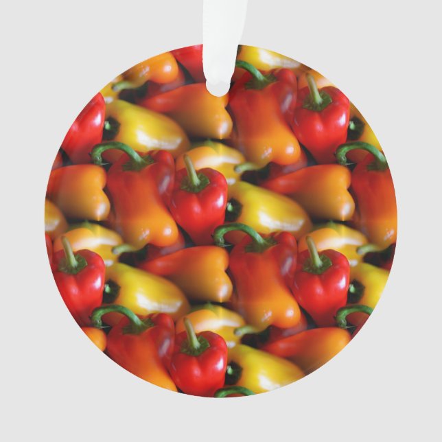 Red and Yellow Peppers Ornament (Front)