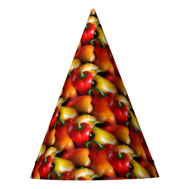 Red and Yellow Peppers Party Hat (Front)