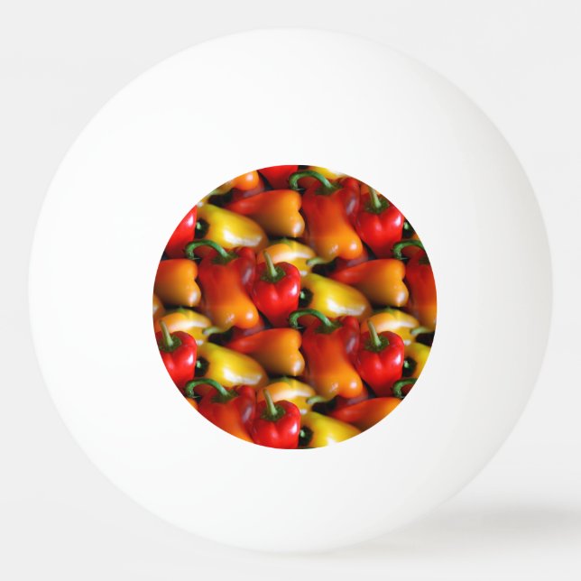 Red and Yellow Peppers Ping Pong Ball (Front)