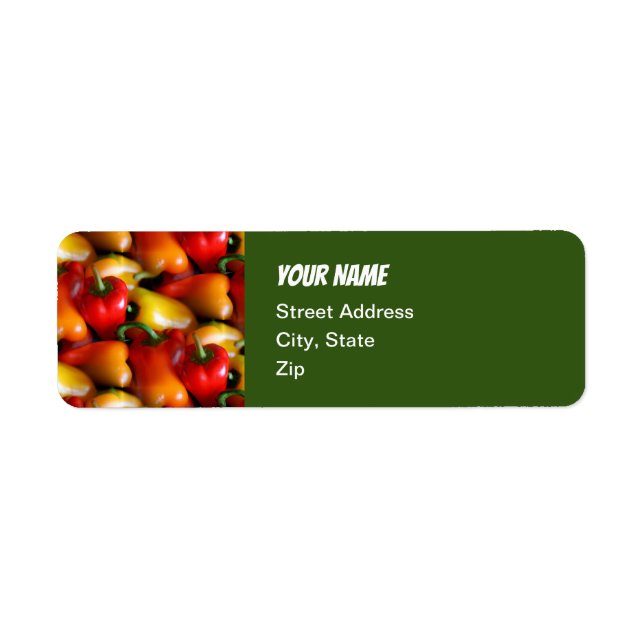 Red and Yellow Peppers Return Address Label (Front)