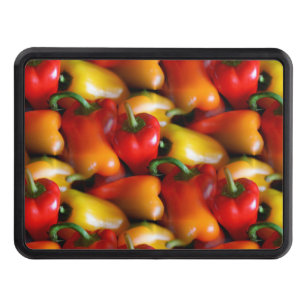 Red and Yellow Peppers Trailer Hitch Cover