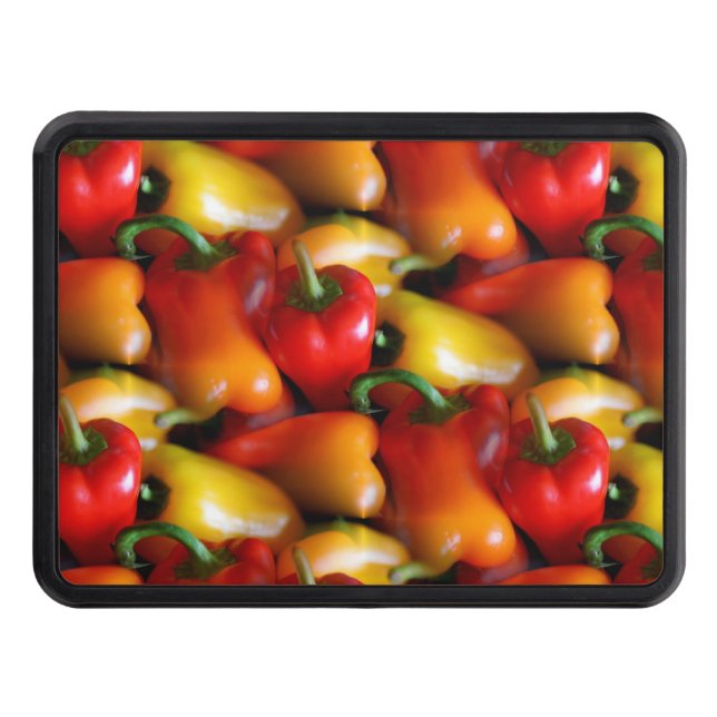 Red and Yellow Peppers Trailer Hitch Cover (Front)