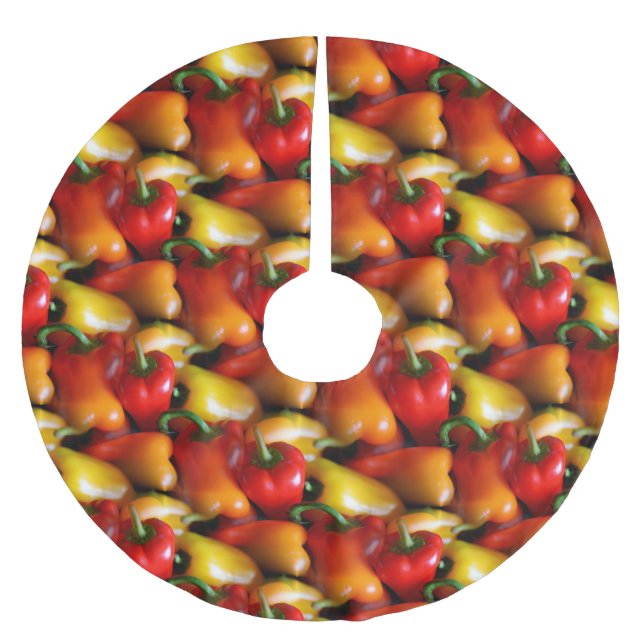 Red and Yellow Peppers Tree Skirt (Front)