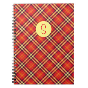 Red and Yellow Plaid Spiral Photo Notebook