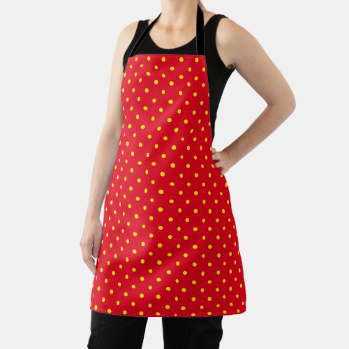 Red and Yellow Polka Dots Apron