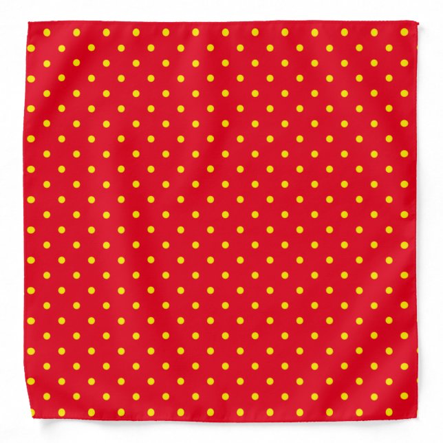 Red and Yellow Polka Dots Bandana (Front)