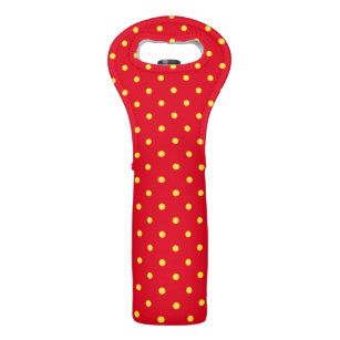 Red and Yellow Polka Dots Wine Bag