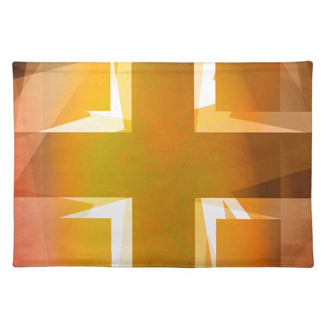 Red and yellow religious cross placemat (Front)