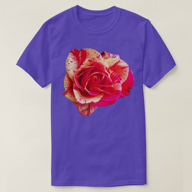 Red and Yellow Rose Floral Photo Cutout T-Shirt (Design Front)