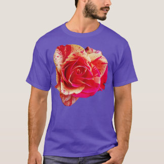 Red and Yellow Rose Floral Photo Cutout T-Shirt