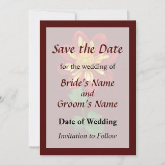 Red and Yellow Single Dahlia Save the Date