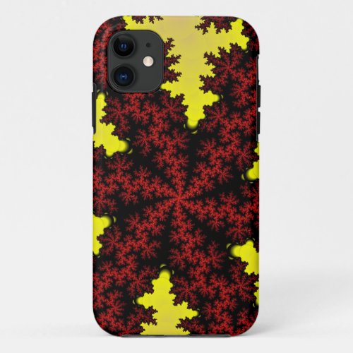Red and Yellow Snowflake iPhone 11 Case