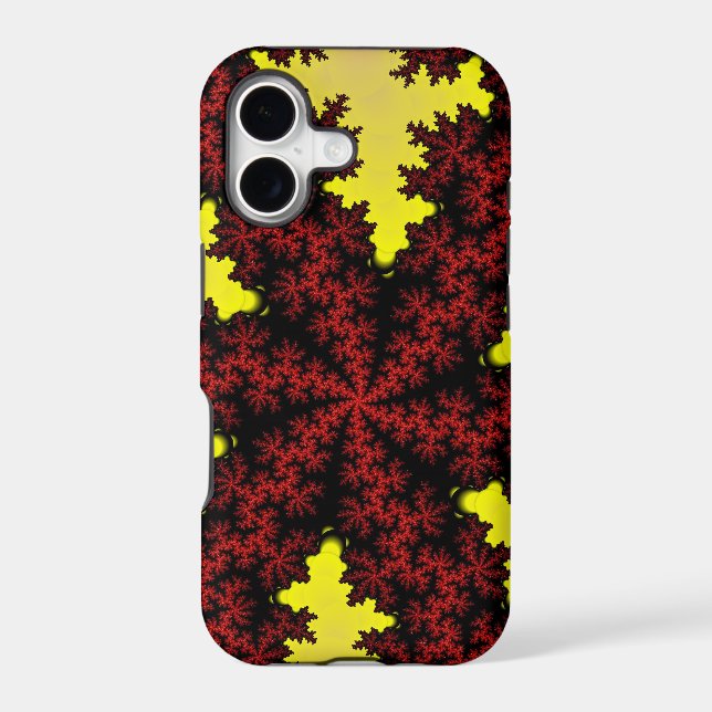Red and Yellow Snowflake Iphone Case (Back)