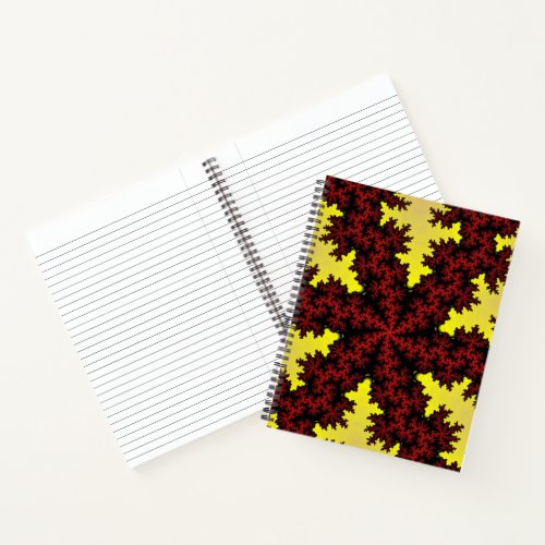 Red and Yellow Snowflake Notebook