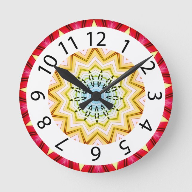 Red and Yellow Southwestern Clock (Front)