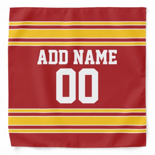 Red and Yellow Sports Jersey Custom Name Number Bandana