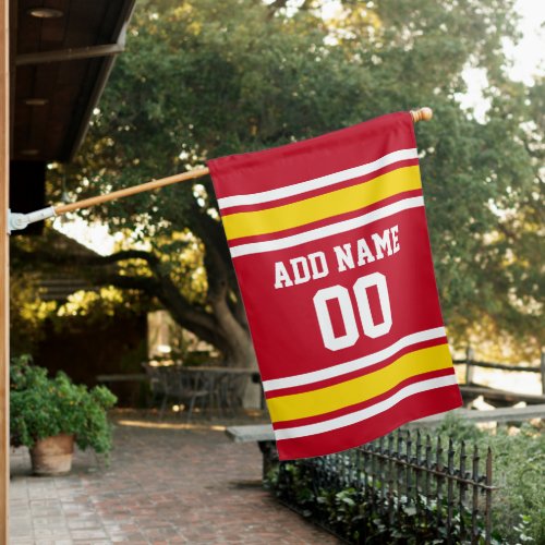 Red and Yellow Sports Jersey Custom Name Number House Flag