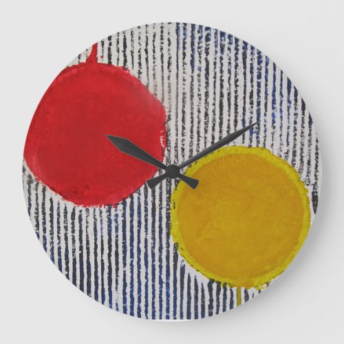 Red and Yellow Spot Large Clock