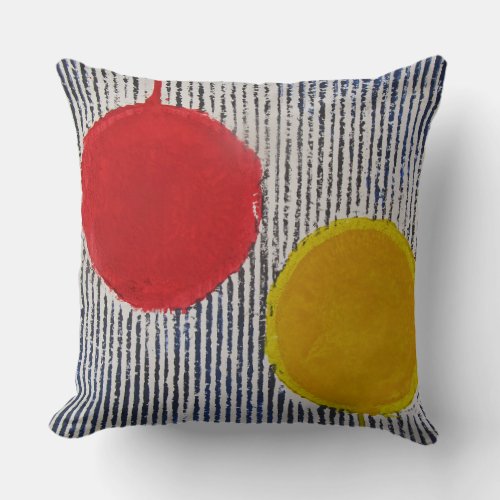 Red and Yellow spot Throw Pillow